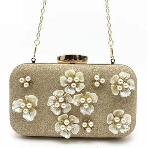 Bolso de Mano de Resina de Lujo con Diseño de Mármol Medianoche para Mujer, Decoración Elegante con Flores de Diamantes, Diseño Clásico de Moda, Accesorio de Fiesta, Impermeable - Product Image 1