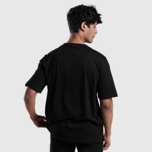 T-shirt GA Expression Wear 2.0 en coton biologique 100 %, coupe oversize, style streetwear décontracté, tissu jersey compressé, coupe ample, 200 grammes, noir - Product Image 2