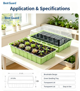 Bandeja de germinación personalizada de 24 celdas con domo transparente para controlar la humedad, bandeja de germinación de plástico transpirable para el cultivo de semillas en casa. - Product Image 2
