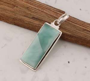 Larimar Gemstone Pendant 925 Sterling Silver Pendant Rectangle Gemstone Pendant Designer Handmade Women <b>Jewelry</b> Gift <b>Etsy</b> OEM - Product Image 6