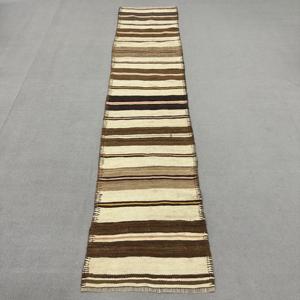 2.4x11.4 ft Vintage Turkish <b>Rug</b>, <b>Runner</b> <b>Rug</b>, Brown Kilim Ombr <b>Rug</b> - Product Image 1