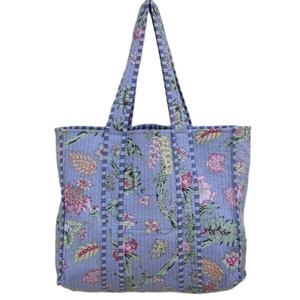 Main bloc imprimé indien à la main coton Shopping sac fourre-tout femmes sac fourre-tout à la main bloc imprimé matelassé sac à bandoulière' - Product Image 1