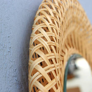 Espejo de bambú bohemio para decoración del hogar, colgador de pared hecho a mano de Vietnam - Product Image 3