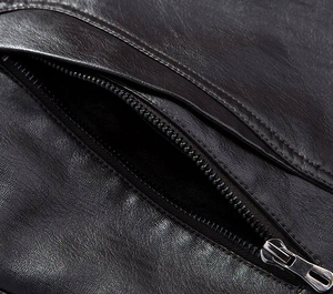 2025 Stock à capuche hommes Vintage décontracté mince pilote veste en cuir toile tissu prêt à expédier - Product Image 6