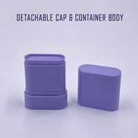 Tube ovale en plastique violet de 10 ml pour déodorant solide, baume corporel et cosmétiques