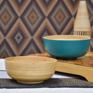Bols à fruits en bambou enroulé coloré meilleur ensemble de dîner bol de service pour les repas à la maison et au restaurant - Product Image 2