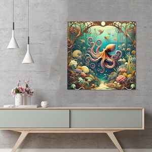 Toile imprimée en verre trempé sous-marin : Art mural élégant, Verre - Product Image 1