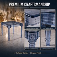 Ensemble de tables de bar personnalisables en acrylique/verre cristal, directement de l'usine, pour événements extérieurs, salle à manger, salon, restaurant, mobilier