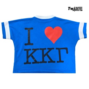 T-shirt court en molleton français bleu et blanc à col en V de haute qualité pour femme, taille XL, vente en gros, promotion estivale, impression personnalisée - Product Image 2