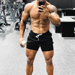 Pantalones cortos de gimnasio para hombre de nuevo estilo 2024, venta al por mayor, algodón transpirable, logotipo personalizado, patrón sólido, informal, no tejido, ropa de entrenamiento perfecta - Product Image 3