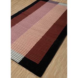 Tapis en laine classique rayé 9x12 grande surface, motif damier rouge-orange, tissage plat pour entrée de maison - ADWL-13059 - Cadeau élégant pour la maison - Product Image 2
