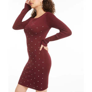 Abito Aderente Rosso con Borchie per Bambine Planet Gold, Taglia Grande, per l'Autunno - Product Image 3