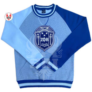 Sudadera de Alta Calidad Zeta Phi Beta, Bordada en Algodón, Transpirable, Estilo Urbano, Personalizada, Cuello Redondo, Sudadera de Sororidad, Suéter Tejido - Product Image 1