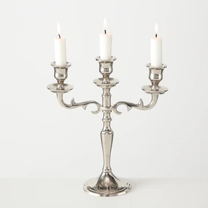 Unique Design Aluminum 3-Arm Silver Plated Eco-Friendly Handmade <b>Candelabra</b> for Home Wedding Christmas Tabletop Decoration - Product Image 1