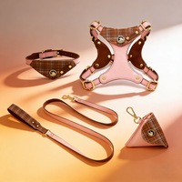 Harnais, collier et laisse pour chien en cuir résistant aux morsures, personnalisables avec logo, très populaires, pour les amoureux des chiens