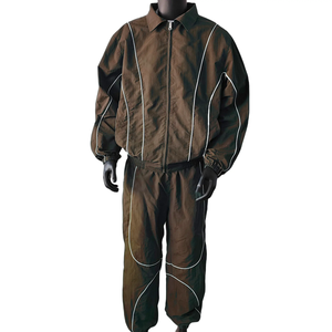 Ensemble survêtement et veste décontractée à capuche en deux pièces pour homme, coupe-vent de sport en polyester/coton, personnalisable pour l'hiver - Product Image 4