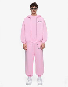 Conjunto de Sudadera y Pantalones Deportivos Extra Grandes con Logotipo y Etiqueta Personalizados, Conjunto Deportivo Unisex de 2 Piezas para Hombre - Product Image 1