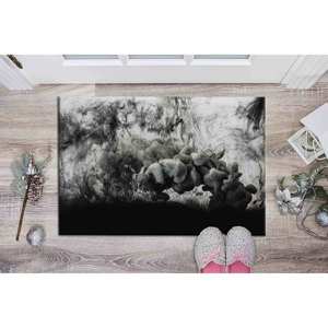 Tapis imprimé - Design classique noir de luxe moderne pour la décoration de bureau et extérieure, avec tapis à poils doux - Product Image 5