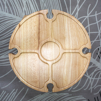Table Camping en plein air Caractéristique Bon prix le plus bas Léger Pliable Mini ronde extérieure en caoutchouc Table de pique-nique en bois avec verre à vin