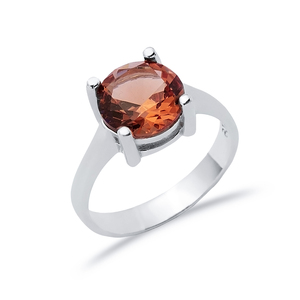 Anillo de racimo de piedra de sultanita de corte redondo de 10 mm para mujer, rodio, venta al por mayor, joyería de plata de ley 925 hecha a mano turca - Product Image 3