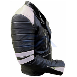 Blouson de moto en cuir léger pour homme, coupe-vent, respirant, uni, haute qualité, très vendu, facile à porter - Product Image 3