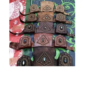 Leather money belt bag stylish hip waist pocket belt stone money belt multi color and beautiful designs