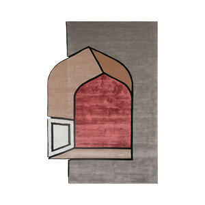 Tapis en laine et viscose tuftés à la main Concoction, motif abstrait gris et noir, pour salon, couloir, rectangulaire, rayé Top-157 - Product Image 1