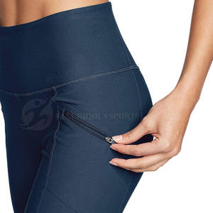 High Quality Customized Women's Mid Waist Fitness <b>Leggings</b> Elastic Waist Stretchable Solid <b>Pattern</b> Quick Dry Yoga <b>Leggings</b> - Product Image 4