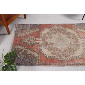 Alfombra de 3.6x5.9 pies, alfombra turca vintage, alfombra con motivos de plantas y árboles naranjas - Product Image 4