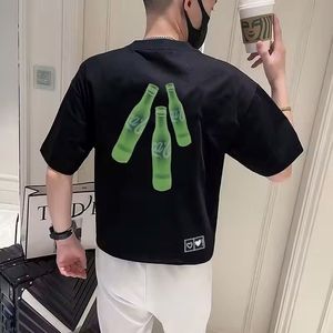เสื้อยืดคอกลมแขนสั้นทรงปกติสำหรับผู้ชาย ผ้าฝ้าย 100% ไซส์ใหญ่  แบบเรียบ  น้ำหนัก 210-220 กรัม  ปักลายหนาแน่น  แห้งเร็ว - Product Image 3