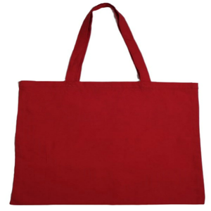 Bolso de mano rojo de algodón orgánico 100%, bolso de compras reutilizable ecológico a la moda, logotipo impreso personalizado, fácil de llevar, nuevo - Product Image 1