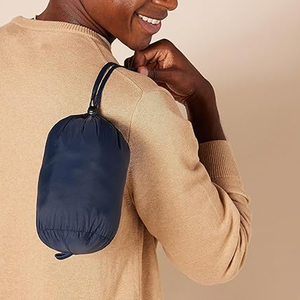 Chaqueta acolchada ligera resistente al agua para hombre, cortavientos, chaqueta universitaria, tallas grandes, ropa larga de tela - Product Image 5