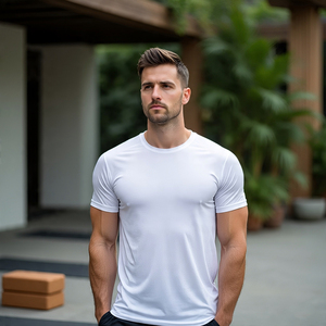 Gym Wear Running Tee Shirt Hommes Casual Lightweight Fit Crew Neck Bodybuilding T Shirts Men's - Product Image 2