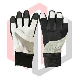 Gants de travail de sécurité industriels en cuir pour mécaniciens, résistants à la chaleur, anti-vibrations, respirants, antidérapants, sans silicone, couleurs mélangées, coupe - Product Image 1