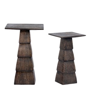 Ensemble table gigogne en bois de manguier pour meubles de maison - Product Image 1