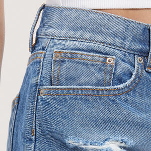 Precio al por mayor de High Street Style Mujeres Pantalones cortos de mezclilla Venta al por mayor Streetwear Pantalones cortos de mezclilla transpirables para ropa casual - Product Image 4