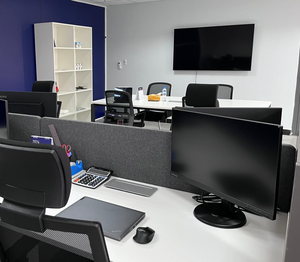 Máy Trạm văn phòng hiện đại hình chữ C MS chân, vải bao phủ phân vùng và quản lý cáp | Đồ nội thất isto - Product Image 4