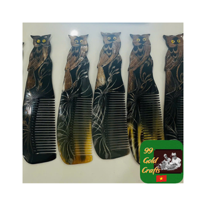 Peigne en corne de buffle naturel fait à la main fournisseur peigne à cheveux poli peigne à barbe Surface lisse pour un toilettage doux outil de coiffure - Product Image 1