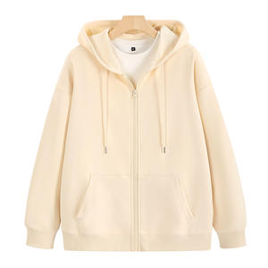 En gros Personnalisé Vintage Slim Zipper Hoodies ODM Toile Matériel avec Éponge Polaire Coton Mandarin Col pour la Saison d'Hiver - Product Image 5