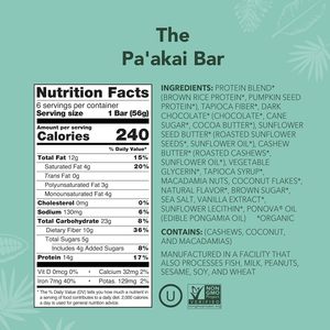 อโลฮ่า โปรตีนบาร์จากพืชออร์แกนิก |   เดอะ ปา'อาไค บาร์ - รุ่นพิเศษ |   6 ชิ้น - Product Image 6