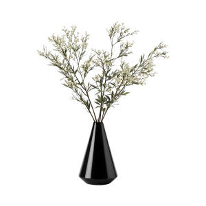 Modern Chic Glossy Black Conical Flower <b>Vase</b> Sleek Design Stylish Home Decor Sleek Floral Display for Weddings <b>Other</b> Occasions - Product Image 1