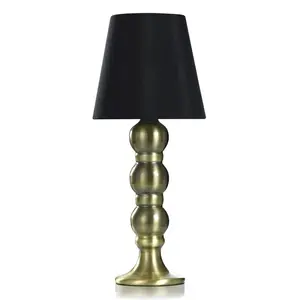 仿古黄铜玻璃烛台，钢底座和黑色灯罩15英寸ht，最适合定制颜色和尺寸的家居装饰
