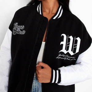 Veste d'hiver pour femmes de haute qualité manches longues personnalisable laine matelassée broderie respirant Bomber Design tricoté-vente en gros - Product Image 3