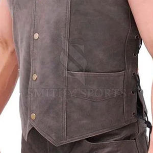 Gilet en cuir respirant grande taille pour hommes, pour vêtements d'extérieur d'hiver, quantité minimale de commande bas, fabriqué au Pakistan - Product Image 4