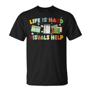 T-shirt Sped Special Education Teacher Relief con 'Life Is Hard Visuals' per una comunicazione efficace - Product Image 1