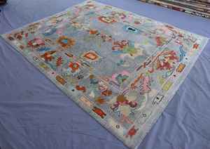 พรม oushak ทำมือสีเทา8x1O พรมขนสัตว์ทำมือปรับแต่งได้ - Product Image 5