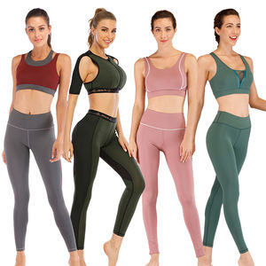 Customizable Nylon Spandex Blend Custom Gym Fitness Sets <b>Women</b> Yoga Tank <b>Crop</b> Top Yoga <b>Leggings</b> Workout 2 Piece Yoga Sets <b>Women</b> - Product Image 4