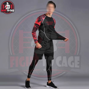 Ensemble de 2 pièces anti-UV pour homme, nouvelle collection, extensible dans 4 directions, antibactérien, imprimé, confortable, séchage rapide, en Spandex/Nylon, haute résistance - Product Image 4