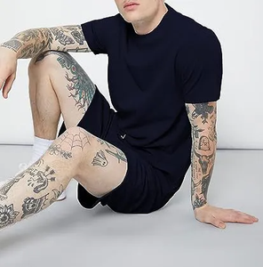 ชุดวอร์ม2024แขนสั้นสำหรับผู้ชายชุดวอร์มผ้าฝ้ายสองชิ้นสำหรับฤดูร้อน - Product Image 4