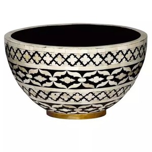 Juego de Cuencos para Servir de Madera y Hueso Ecológicos, Cuenco para Ensalada de Nácar, Vajilla Decorativa y Artículos para el Hogar de Estilo Indio - Product Image 4